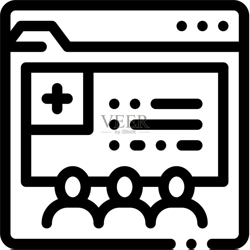 医疗网站访客黑色图标图标素材