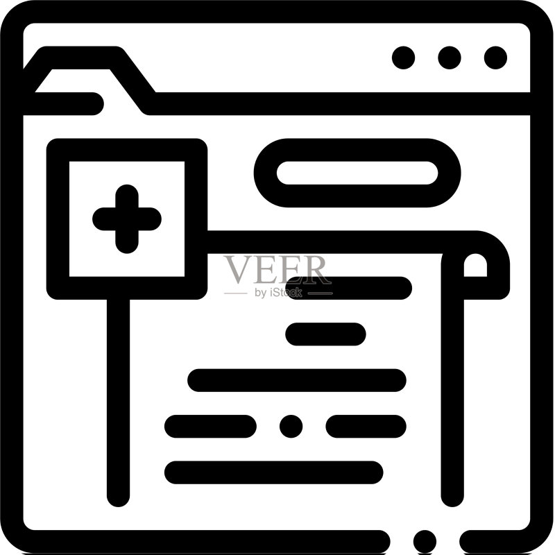 在线处方黑色图标图标素材