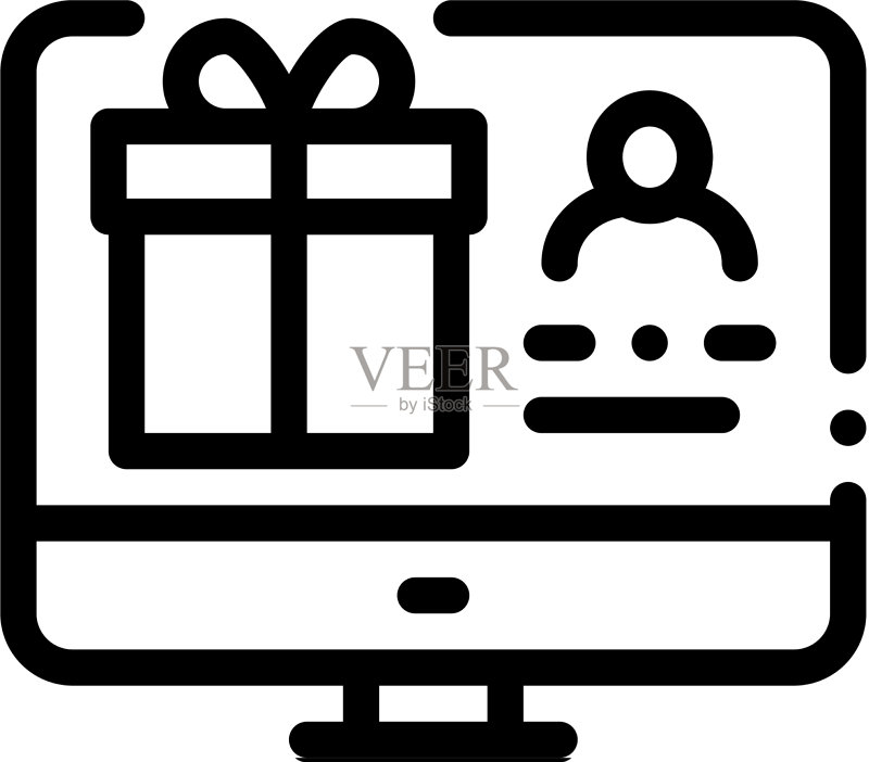 在线购物促销礼品黑色图标图标素材