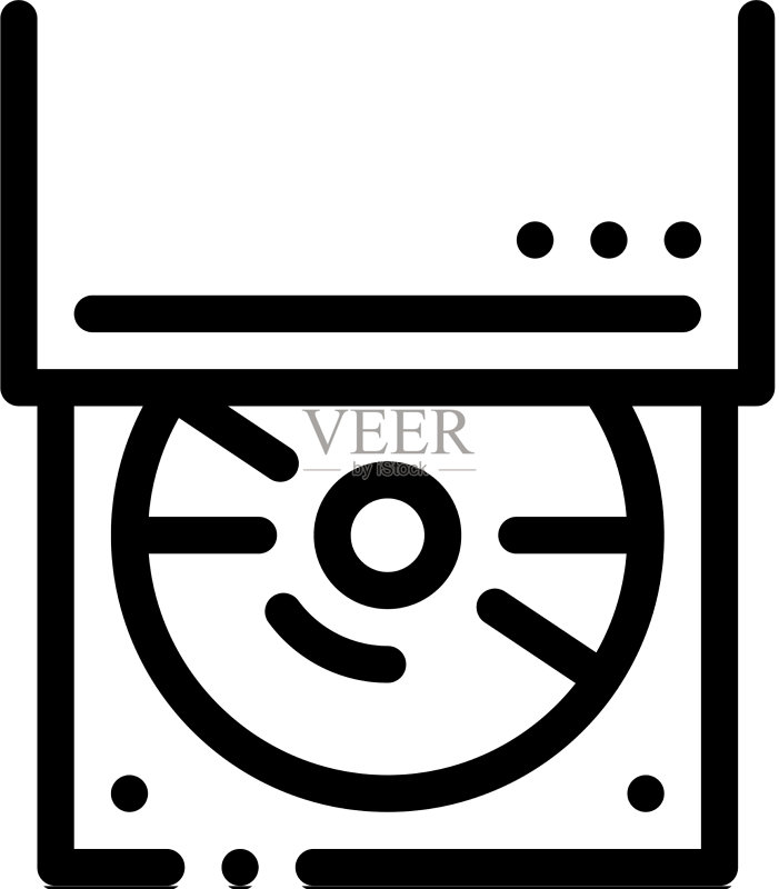 光盘驱动器黑色图标图标素材
