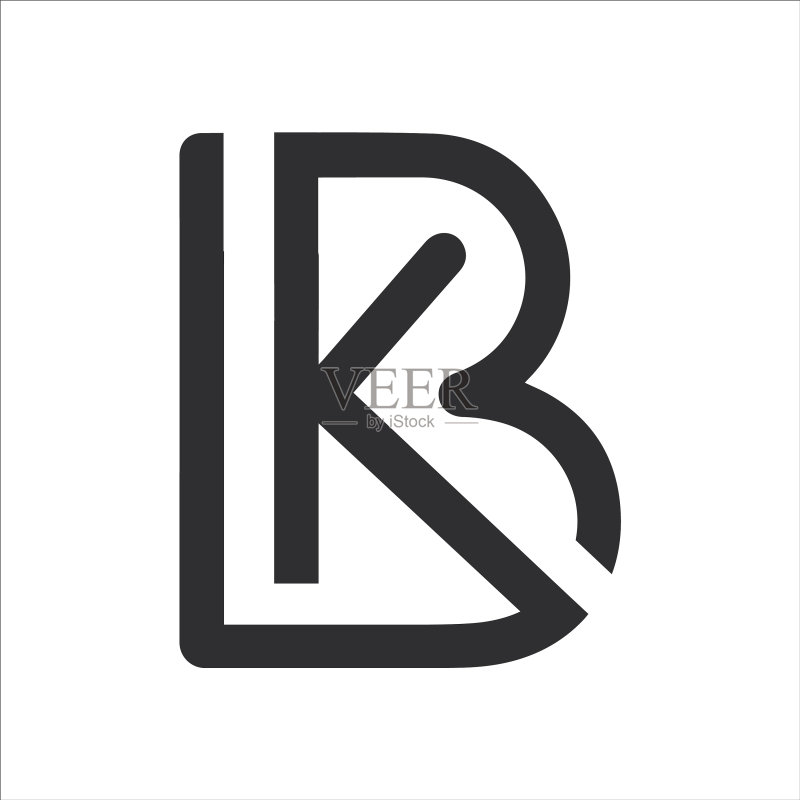 首字母BK或KB标志设计图标素材