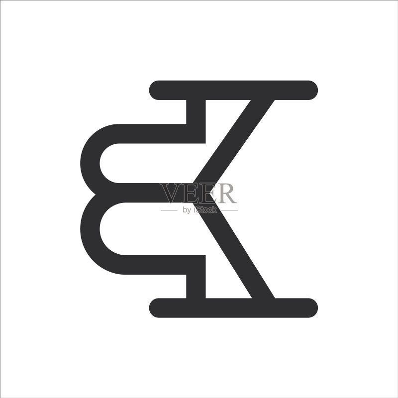 首字母BK或KB标志设计图标素材
