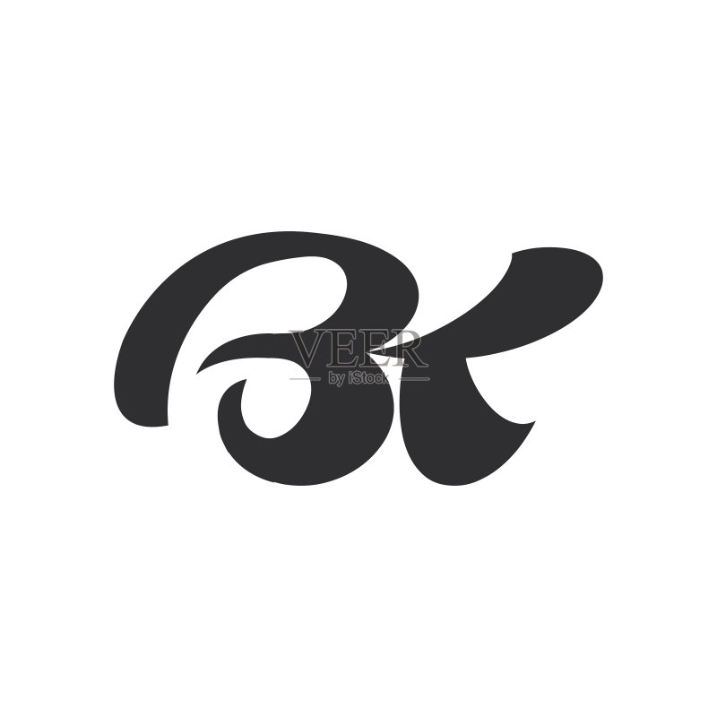 首字母BK或KB标志设计图标素材