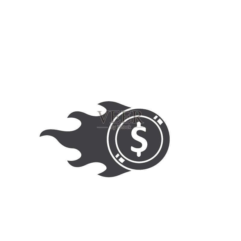 燃烧的金币矢量图标图标素材