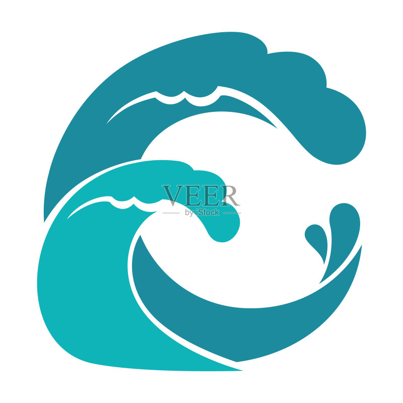 圆形海浪水花图标素材