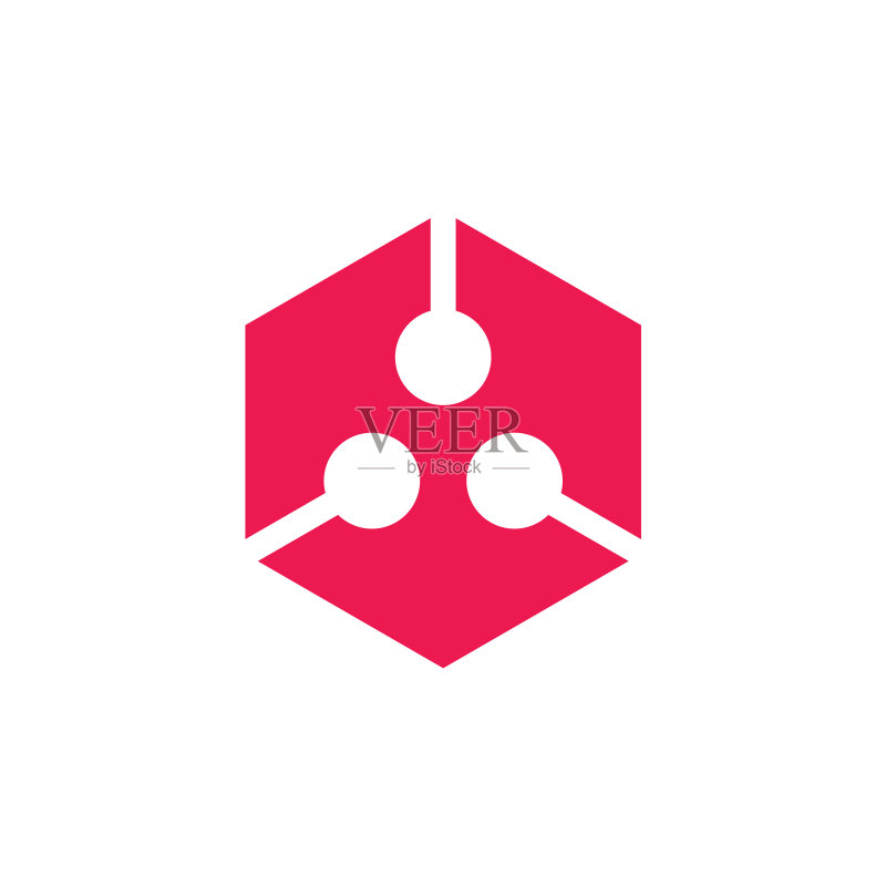 六边形点状抽象Logo图标素材