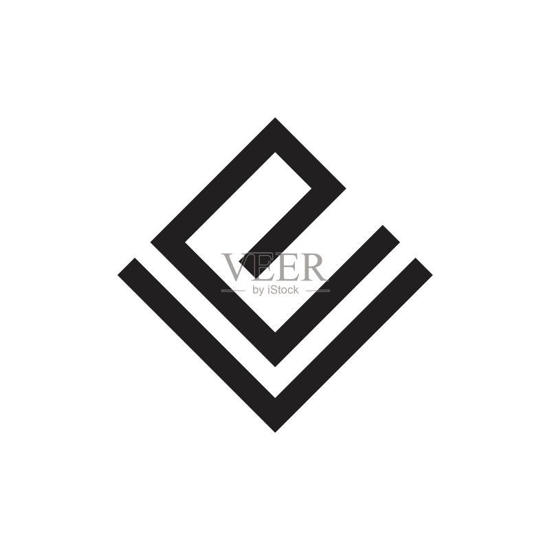 EV字母几何箭头抽象标志图标素材