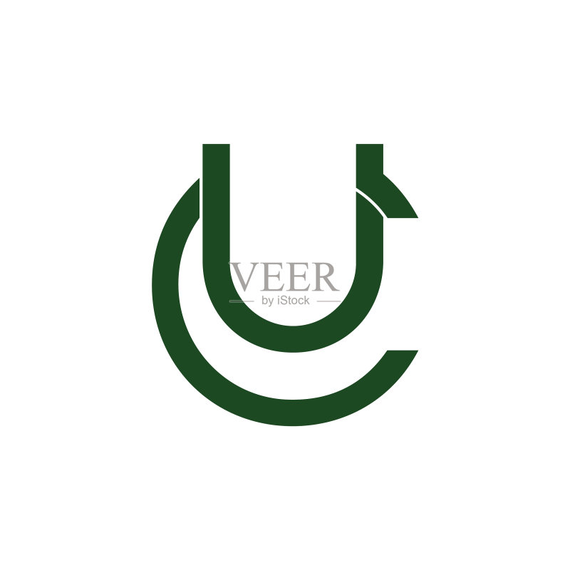 字母UC简约几何线条标志商业图标素材