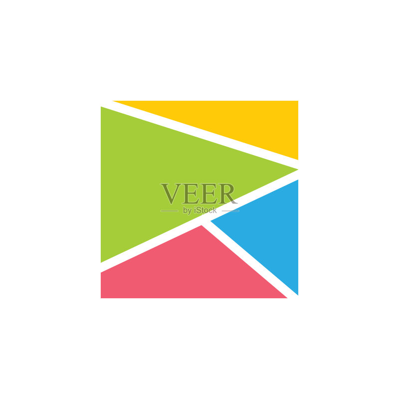 彩色三角形几何正方形Logo图标素材