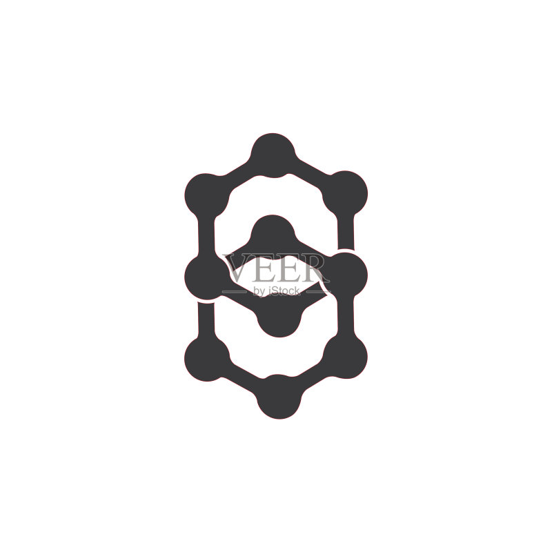抽象数字8连接点logo图标素材