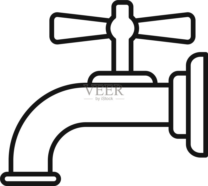 水龙头轮廓风格图标图标素材