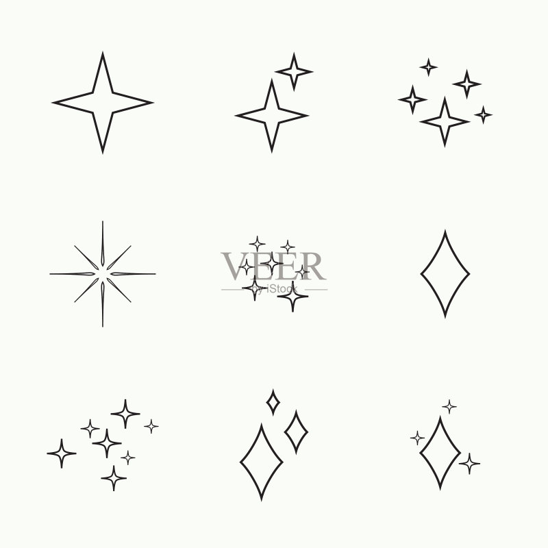 闪耀的星星合集图标素材