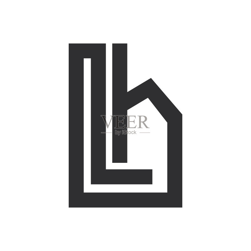 字母LH或HL logo设计图标素材