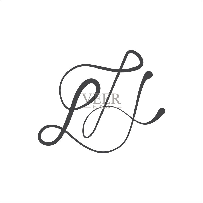 字母LH或HL logo设计图标素材