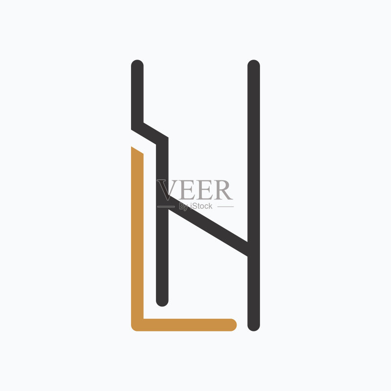 字母LH或HL logo设计图标素材