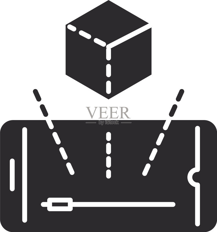 增强现实智能手机3D视图图标素材