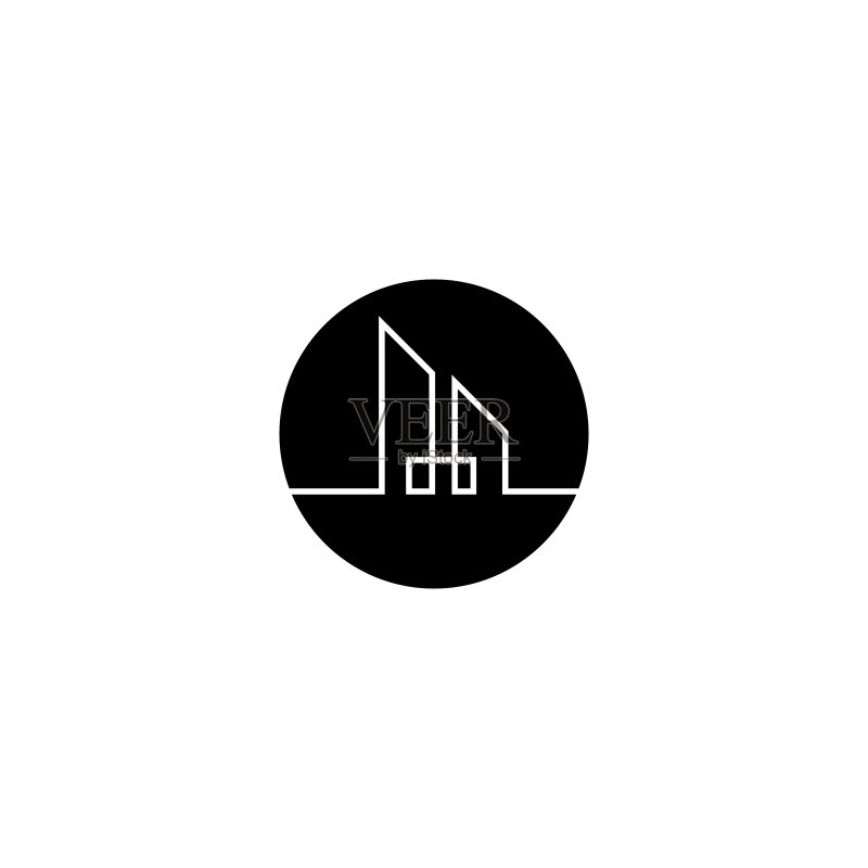 现代线条艺术城市Logo模板图标素材