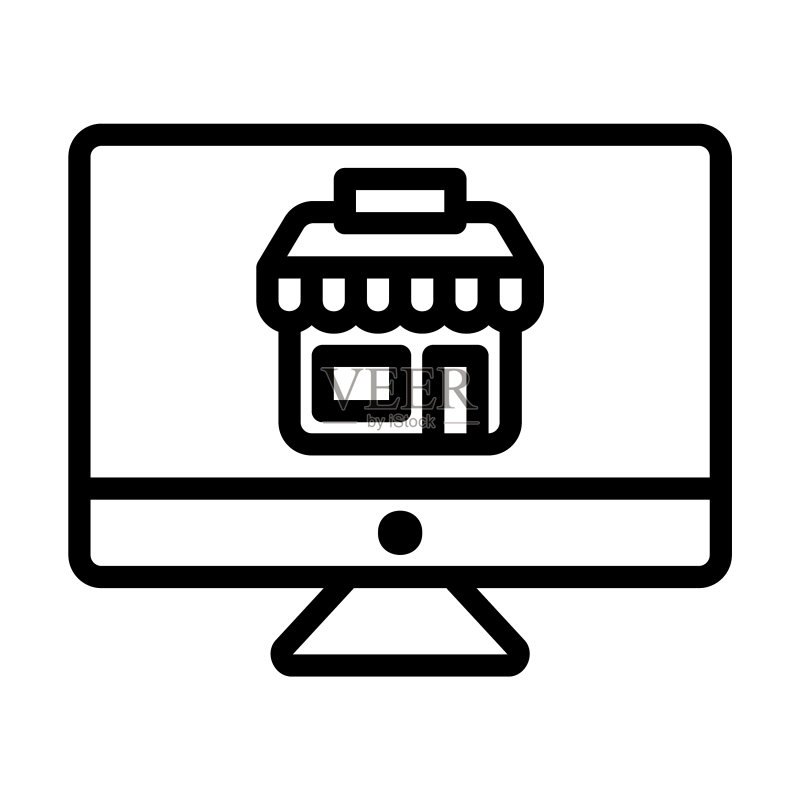 在线商店线性风格图标图标素材