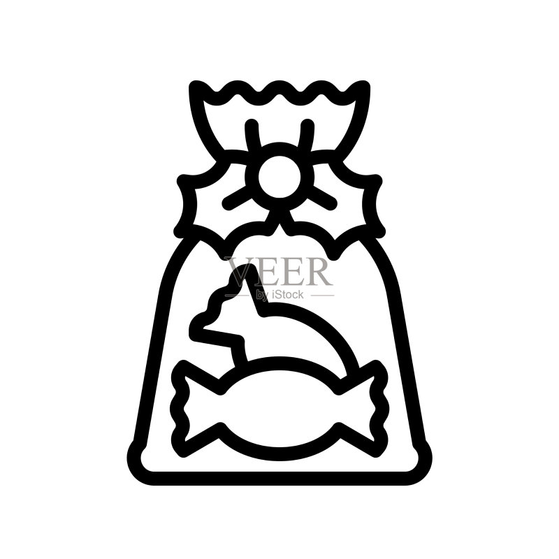 圣诞节糖果袋图标食品饮料图标素材