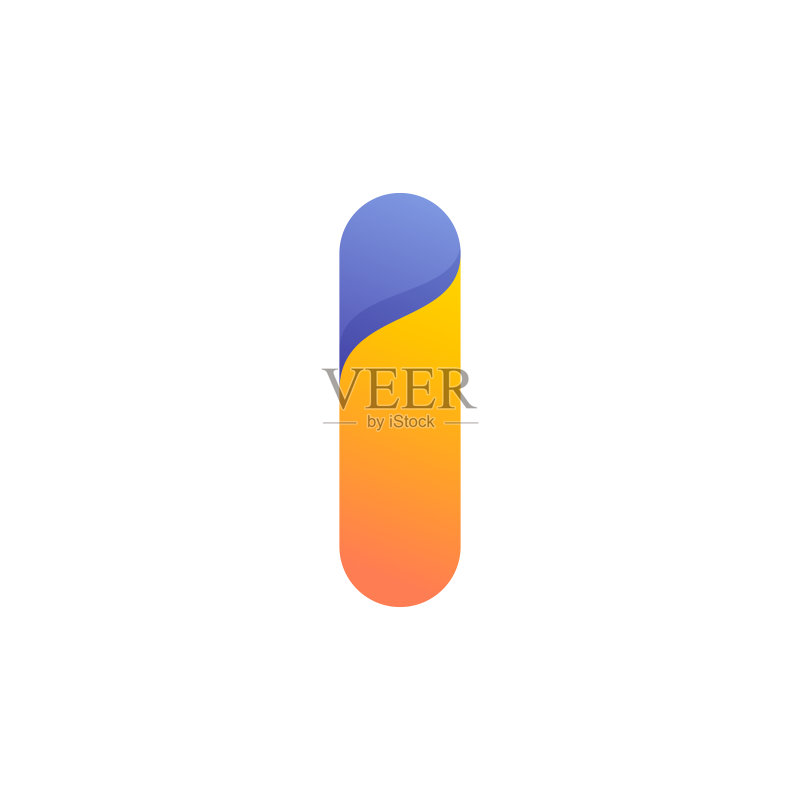 彩色渐变字母I标志图标素材