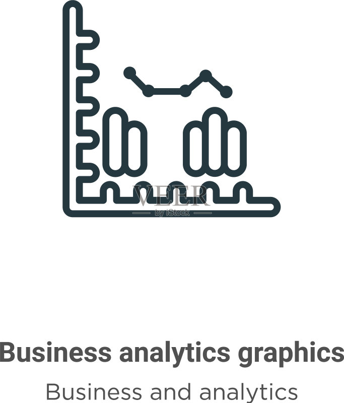 商业分析图形轮廓细线图标图标素材