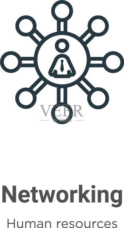 网络轮廓图标细线黑色图标素材