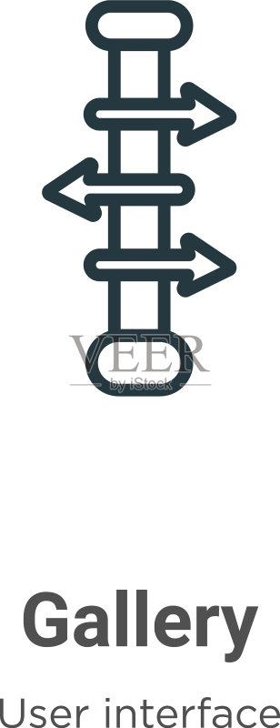 画廊轮廓图标细线黑色画廊图标图标素材