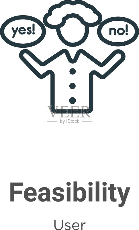 可行性轮廓图标细黑线图标素材