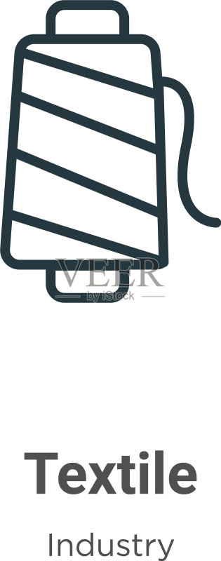 纺织品轮廓黑色细线图标图标素材