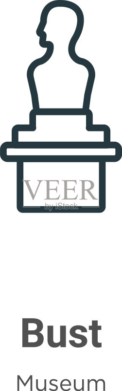 胸像轮廓图标细线黑色胸像扁平图标图标素材