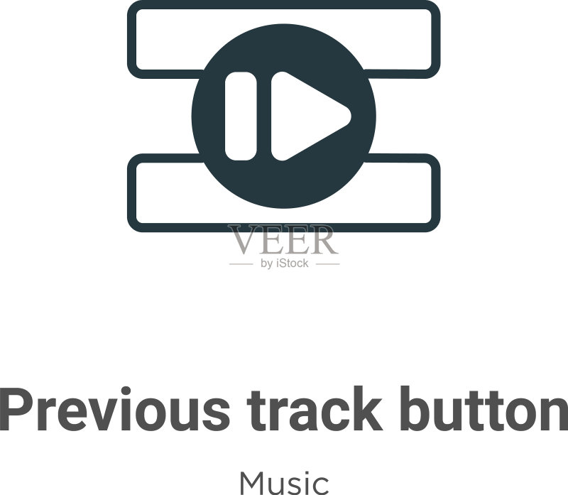 上一曲目按钮轮廓细线图标图标素材