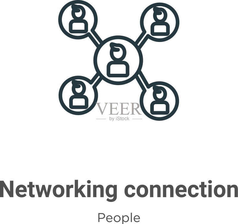 网络连接轮廓细线图标图标素材