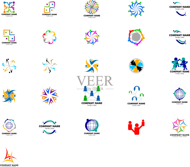 团队合作管理人员群组logo图标素材