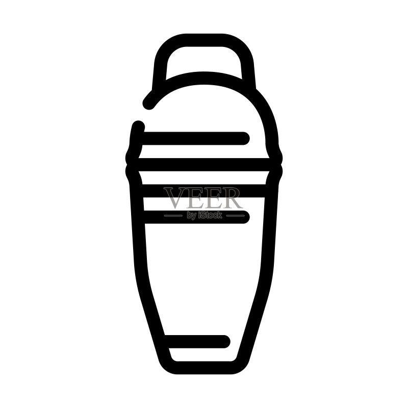调酒器酒保线条图标矢量插画图标素材