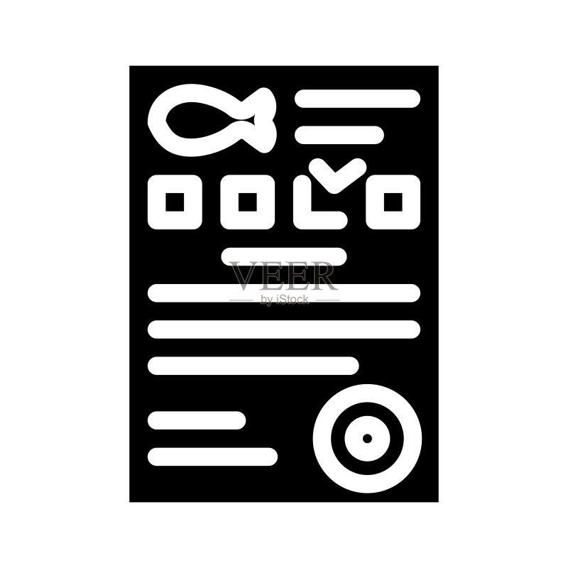 鱼类文档字形图标矢量图图标素材