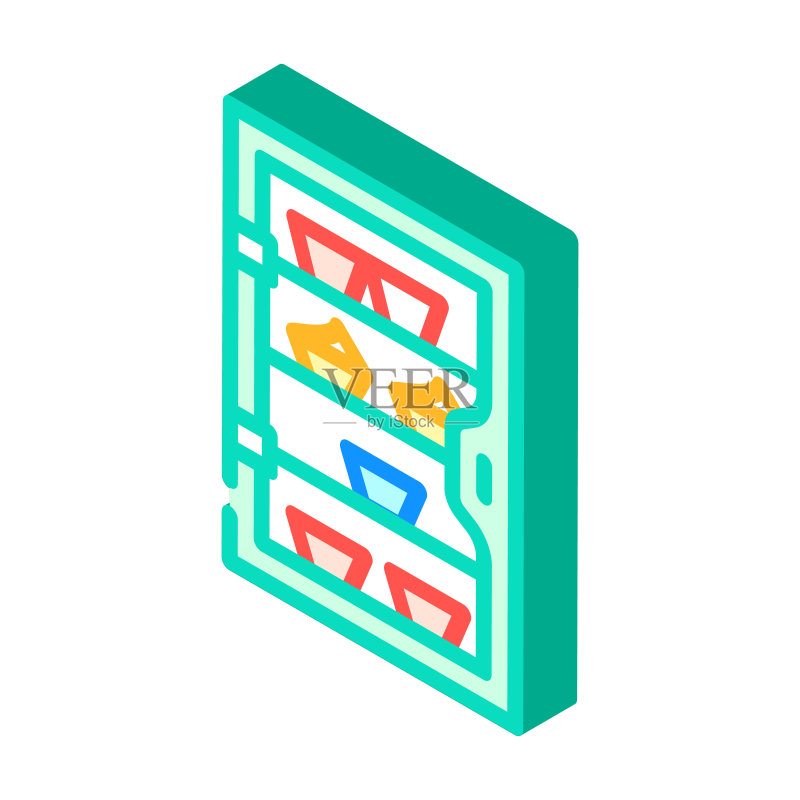 蛋糕橱窗2.5D图标矢量插画图标素材