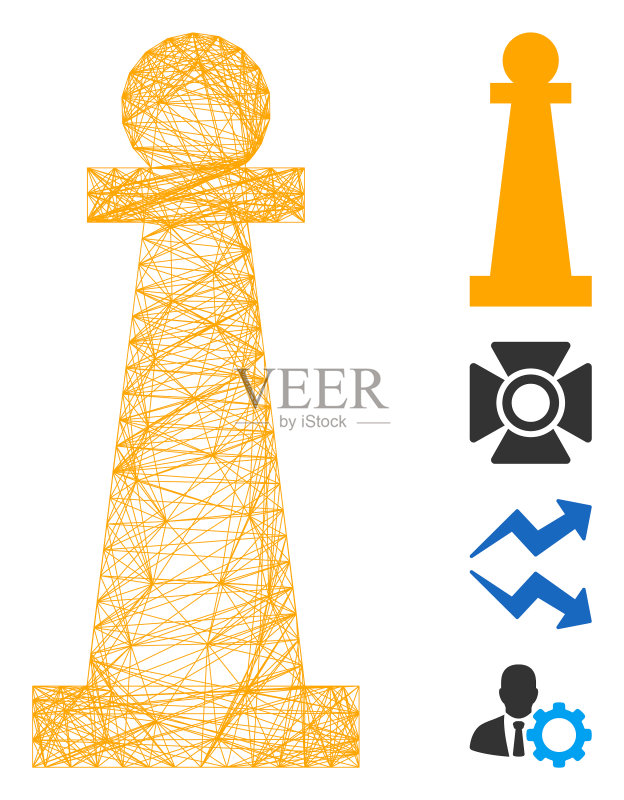 网络支柱网格图标素材