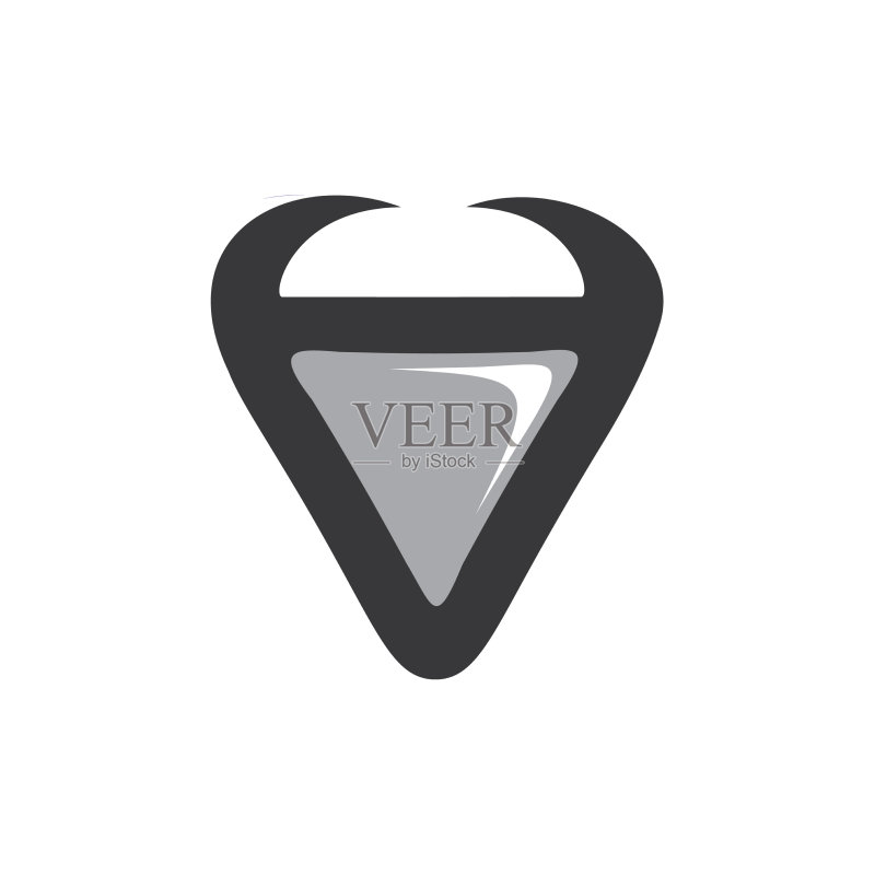 字母V闪耀三角形符号装饰标志图标素材