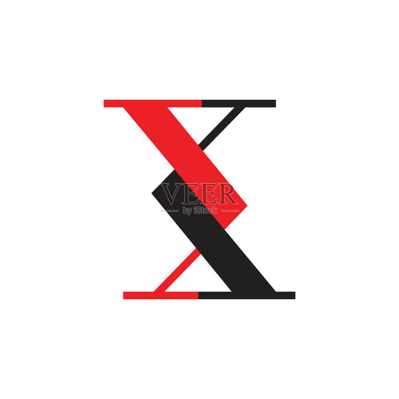 字母X箭头连接logo图标素材