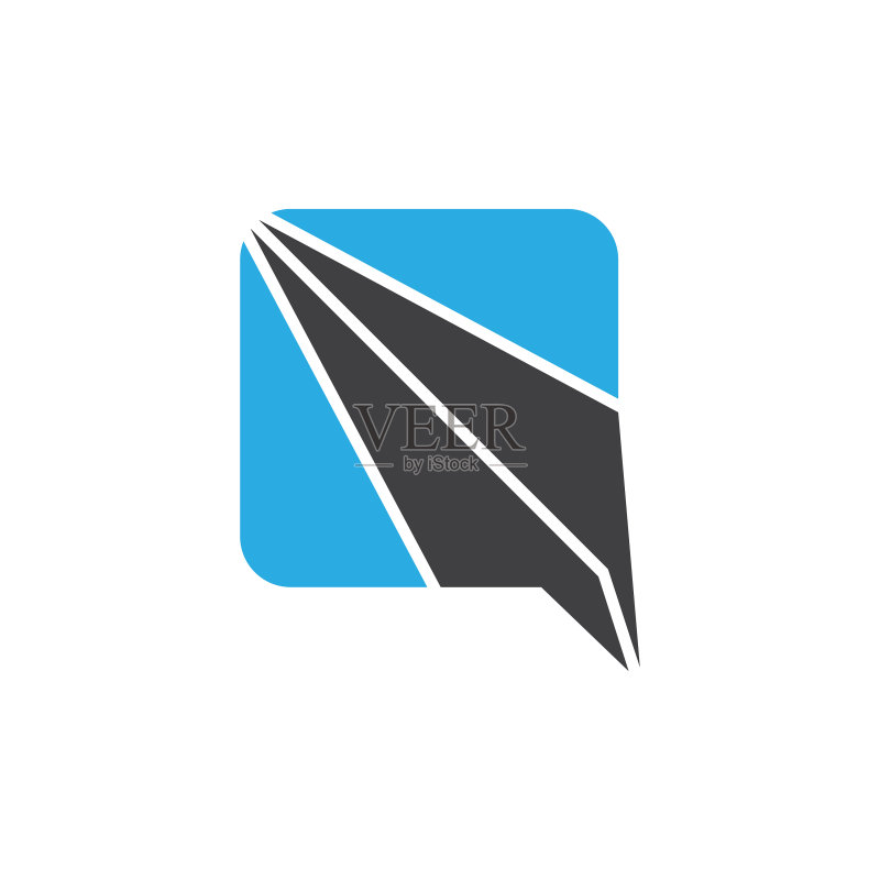 纸飞机几何设计Logo图标素材