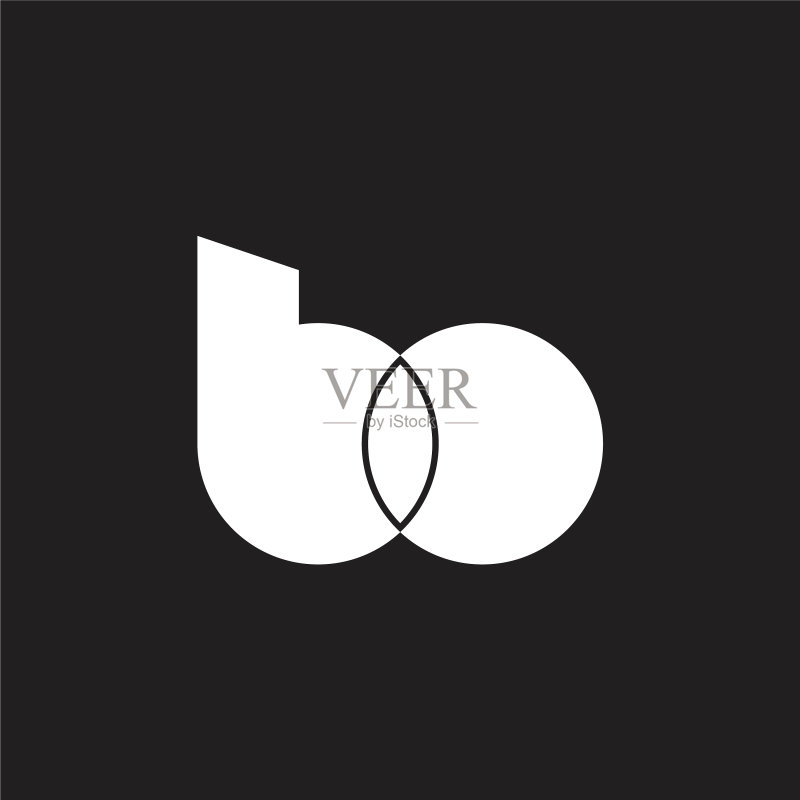 字母BO链接圆形简约标志图标素材