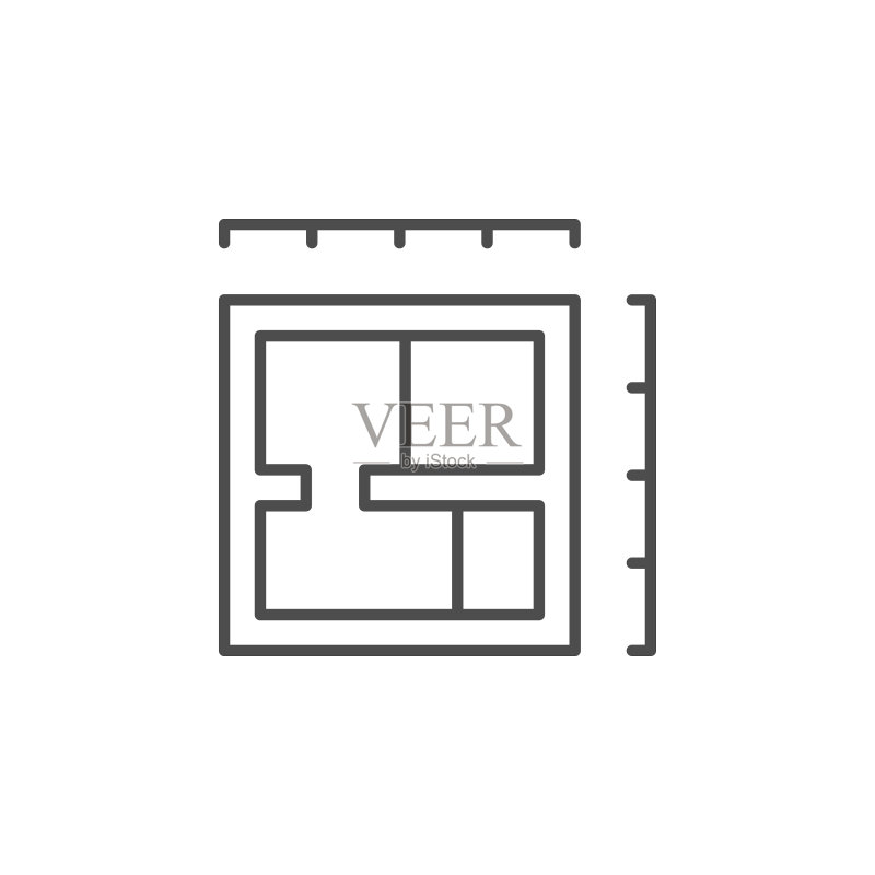 建筑蓝图线条轮廓图标图标素材