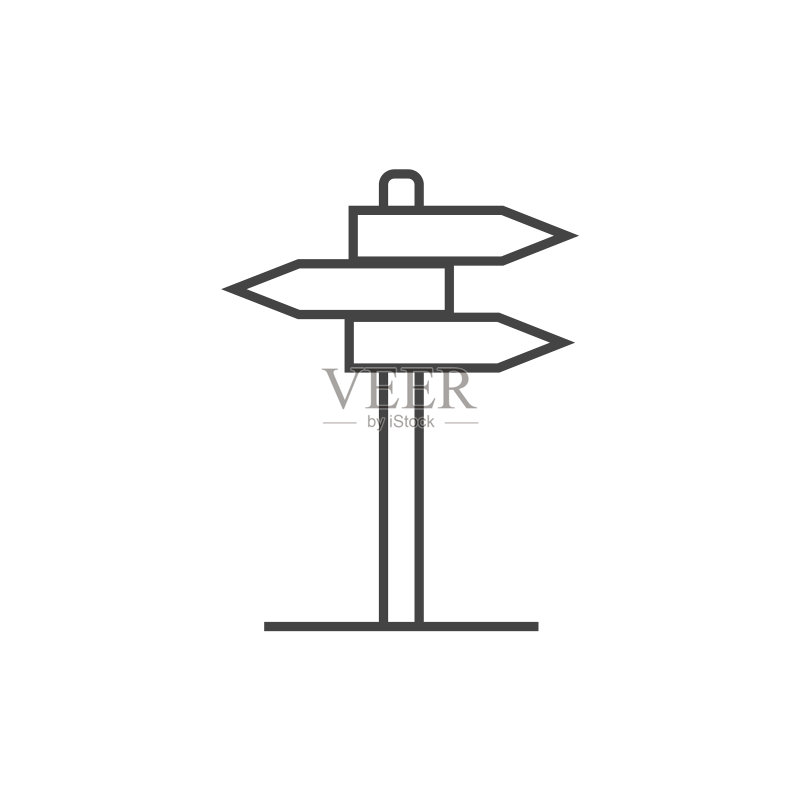 白色背景上的方向指示图标图标素材
