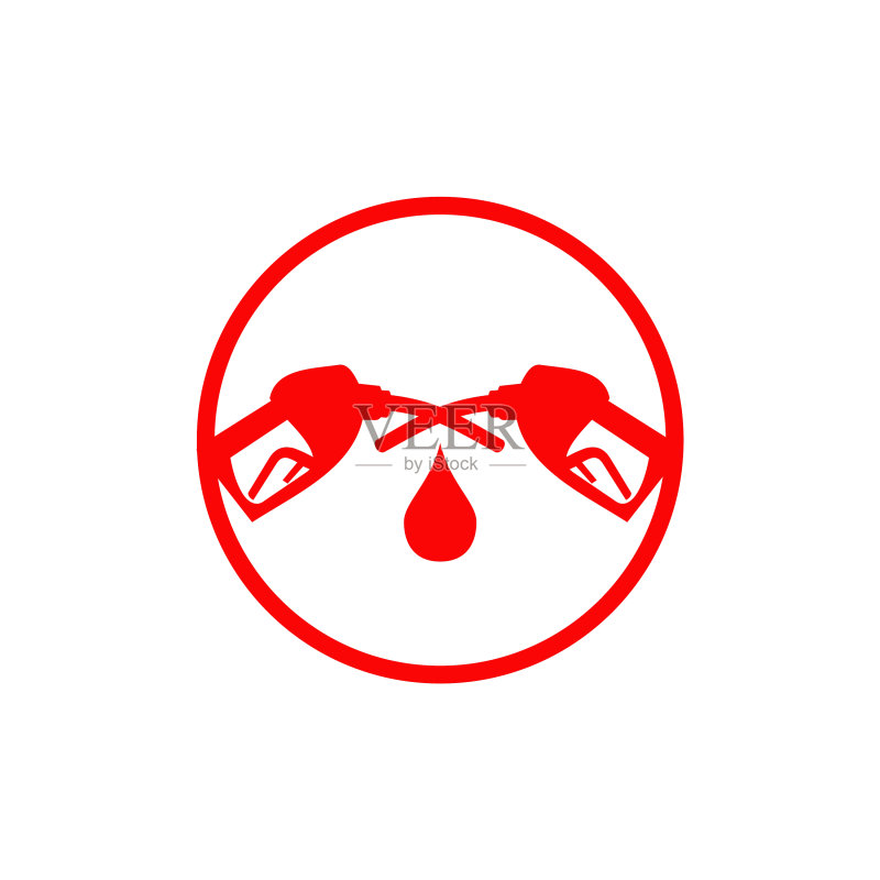 汽油或加油站标志设计模板图标素材