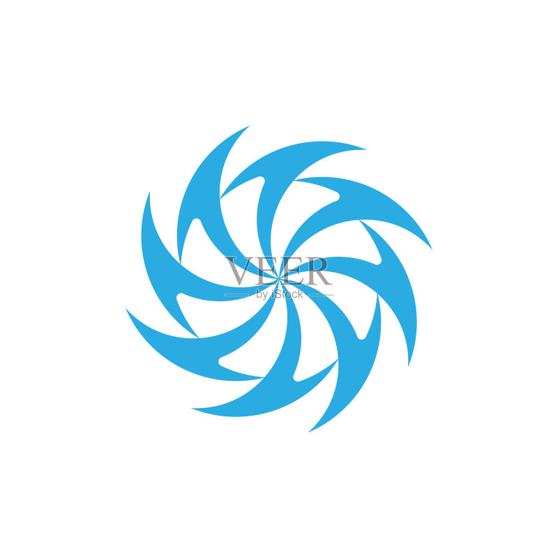 圆形曲线箭头旋转设计logo图标素材