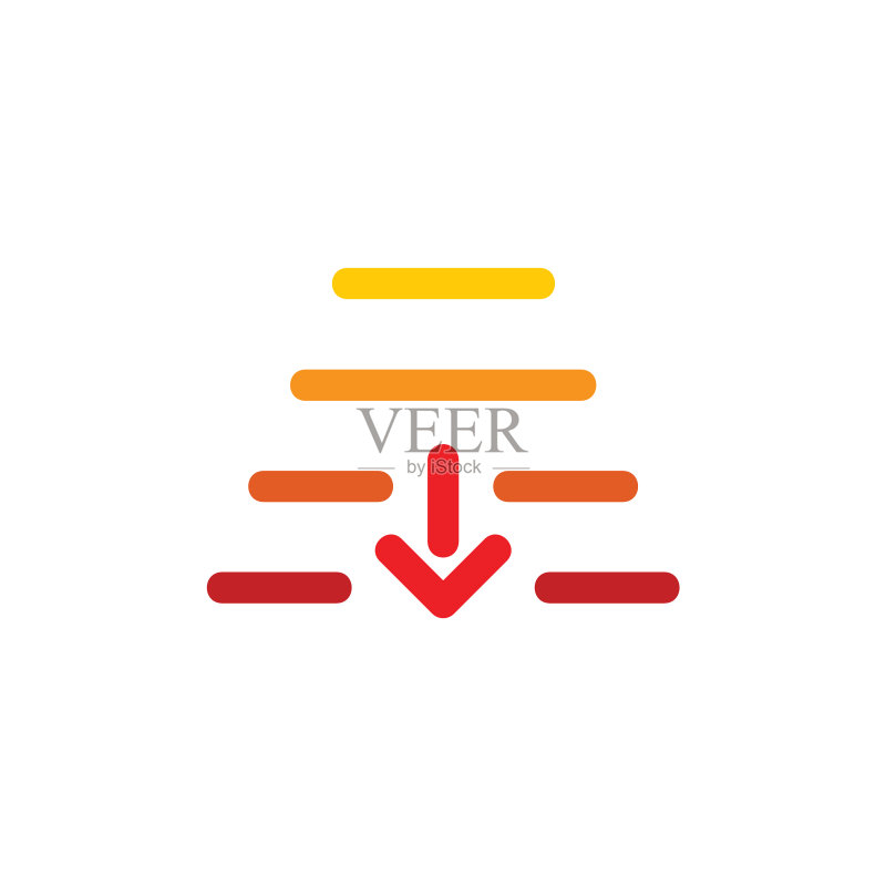 下箭头条纹渐变符号标志图标素材
