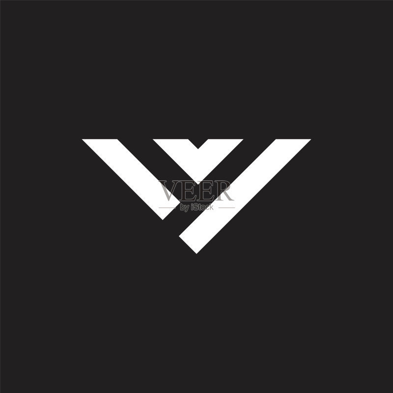 字母V简约条纹三角形几何线条图标素材