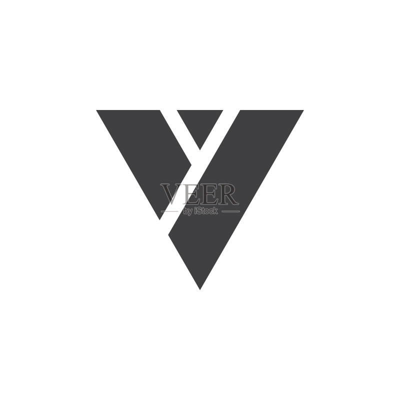 简约几何三角形字母V标志图标素材