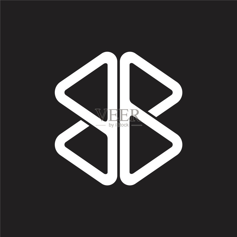 抽象字母BB简约几何三角形线条图标素材