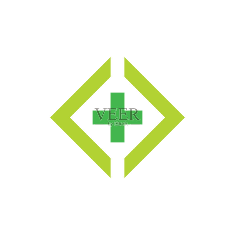 彩色几何正方形医疗logo图标素材